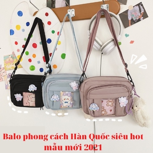 Balo phong cách Hàn Quốc, túi đeo sinh viên nữ, balo Vải nữ Học sinh Siêu Hot BL015 SESAN, ba lô mẫu mới hè 2021.