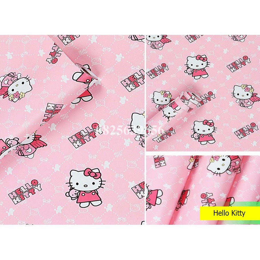 Giấy dán tường Hello Kitty Sãn keo (0.45 x 10m)