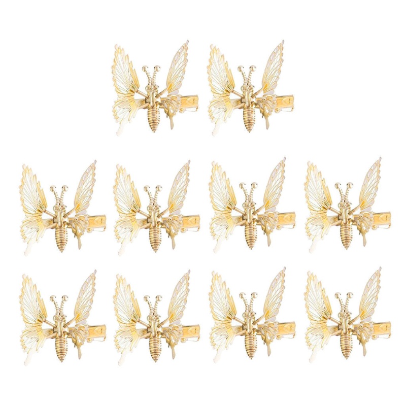 Bộ 10 Kẹp Tóc Kim Loại Hình Bướm Xinh Xắn