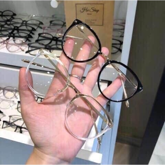 KÍNH thời trang 🌸𝑭𝑹𝑬𝑬𝑺𝑯𝑰𝑷🌸 KÍNH MẮT oval HAI MÀU đen/trong SIÊU HOT hàng chuẩn đẹp LOU.STORE | BigBuy360 - bigbuy360.vn
