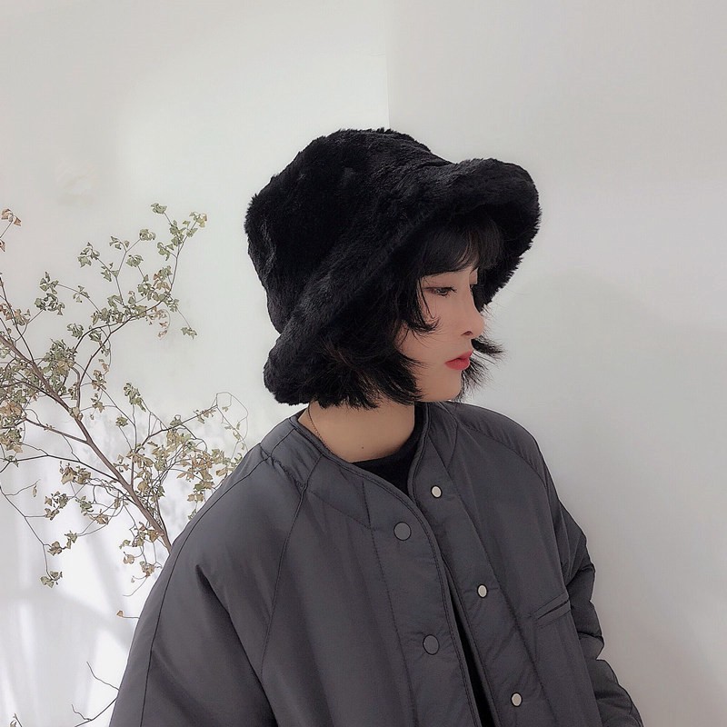Mũ tai bèo phối lông kiểu Hàn quốc thời trang thu đông