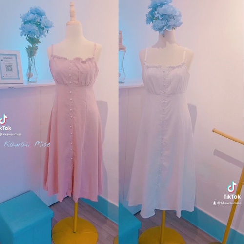 Váy đầm nữ 2 dây ôm eo ôm body váy trắng tiểu thư đẹp cao cấp đầm dự tiệc đám cưới đi dạo chơi chụp ảnh
