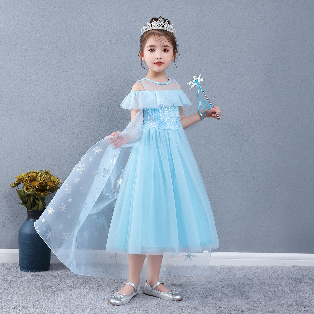 ẢNH THẬT - Đầm Elsa Cao Cấp Đính Kim Sa 2 Màu Sắc