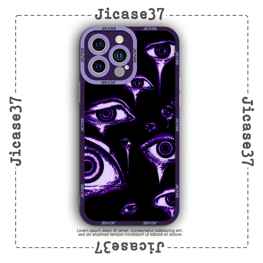 Ốp lưng iphone cạnh vuông Jicase Mắt tím horror 6plus/6s/6splus/7/7plus/8/8plus/x/xs/11/12/pro/max/plus/promax