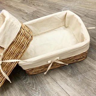 Rổ mây vuông đựng đồ decor - ảnh thật