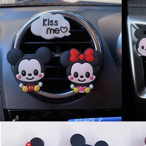 Mickey Minnie Auto Perfume Aromatherapy Car Fragrance Air Outlet Decoration Car Interior Decoration Korean Disney Cute Auto department store supplies