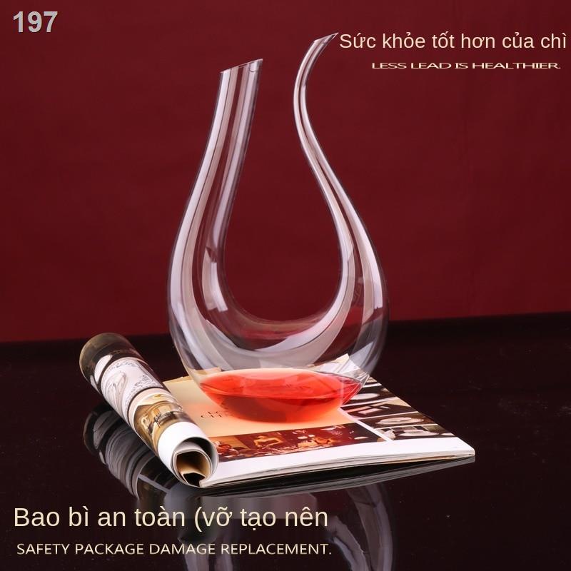 【Mới nhất 】Bình thủy tinh pha lê rót rượu vang đỏ không chì đựng trong bụng sáng tạo hình chữ U