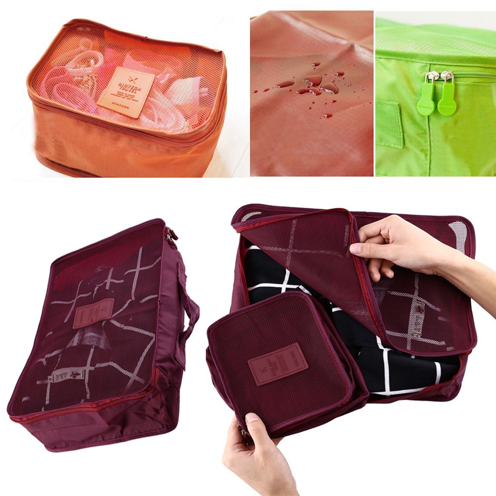 Bộ 6 túi đựng hành lý chống thấm nước - Bộ 6 túi đựng hành lý du lịch tiện dụng