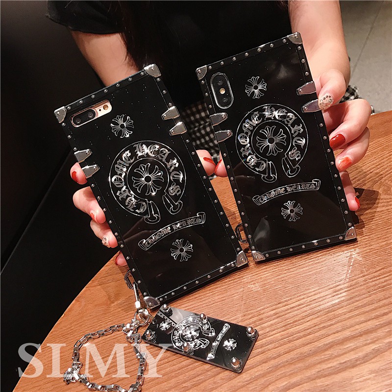 Ốp Điện Thoại Hình Vuông Màu Đen Sang Trọng Cho iphone 15 14 pro max 11 12 13 pro max 8 7 6s 6plus xr xs