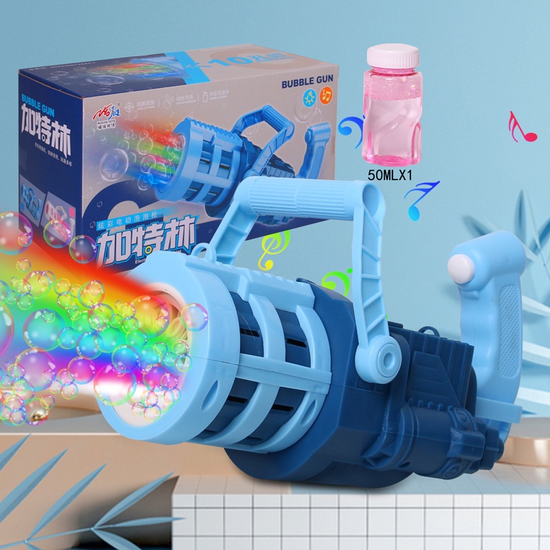 Máy bắn bong bóng có đèn nhạc Hapi Toys - Súng bắn bong bóng Tự Động Tốc Độ Bắn Tăng X2 Lần