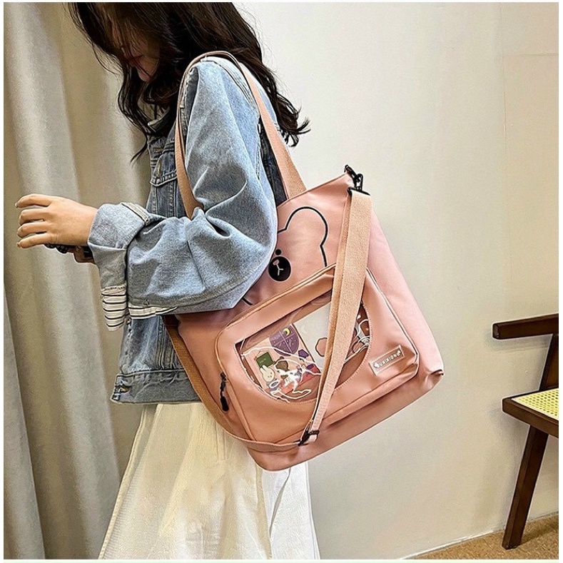 Túi tote thời trang đeo vai và đeo chéo - Hình Gấu