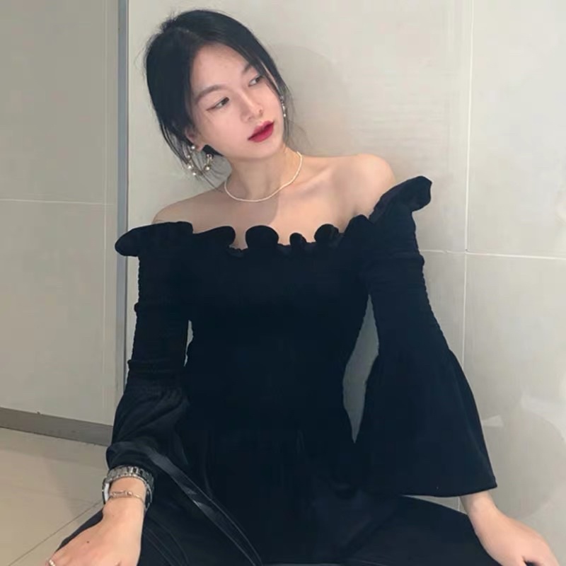 Áo Nhung trễ vai tiểu thư siêu tôn dáng | BigBuy360 - bigbuy360.vn