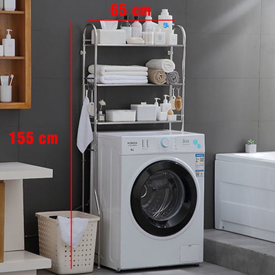 Kệ để đồ bồn vệ sinh và máy giặt trong nhà tắm inox 304 cao cấp - VKIT