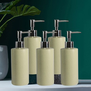 Combo 05 Bình đựng dầu gội, sữa tắm, nước rửa tay 330 ml bằng sứ dáng hình trụ (Nhiều màu)