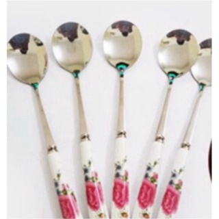 [KM] set 5 thìa CÁN sứ ăn cơm cỡ lớn SIÊU ĐẸP (20cm.) (GC)