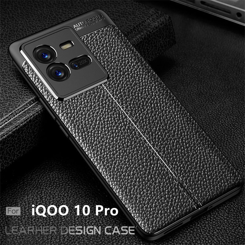 Ốp Điện Thoại TPU Lưng Da Chống Sốc Cho Vivo iQOO 10 Pro Vivo iQOO 10
