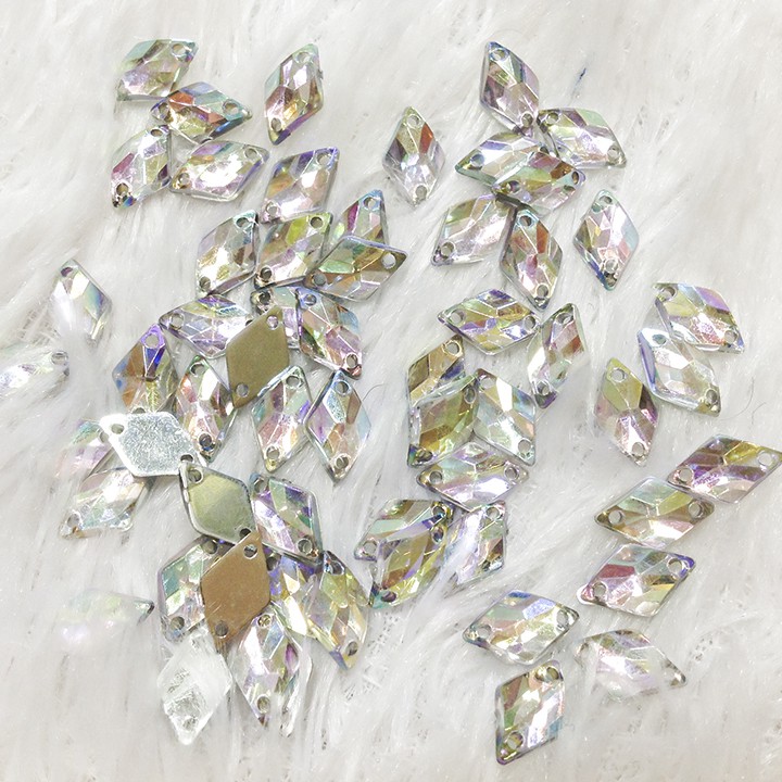 Hạt kết áo đính trang phục hình thoi chóp 7 màu size 1cm