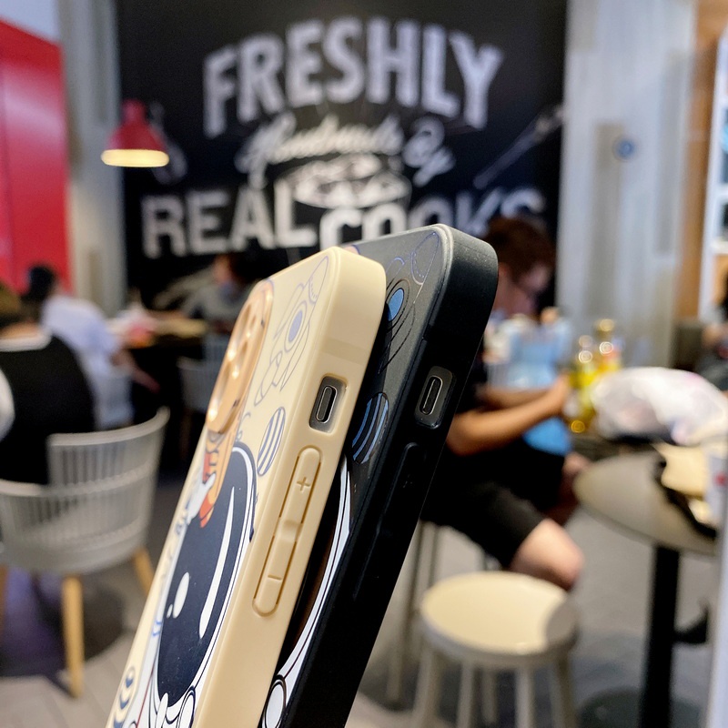Ốp Điện Thoại TPU Mềm Hình Phi Hành Gia Dễ Thương Cho iPhone 13 12 11 Pro Max XS XR X 7 8 Plus + SE 2020