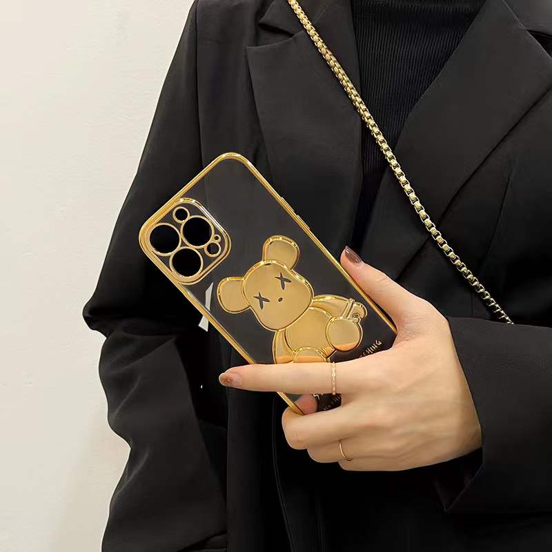 Ốp điện thoại hình gấu thích hợp cho iphone 13 Pro Max i13 13pro 11 Pro Max i11 iX XS XR Xs MAX 7+ 8+ 12 Pro Max 12