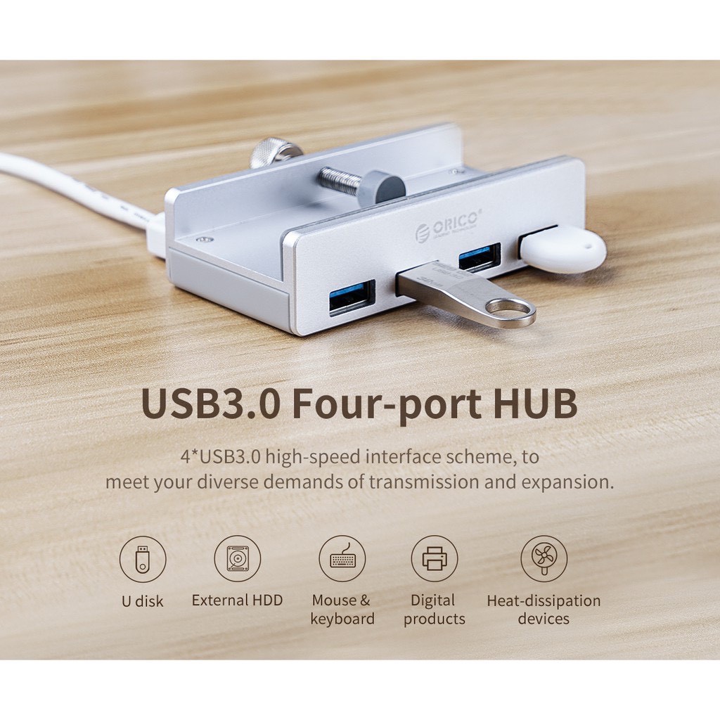 Bộ hub chia 4 cổng USB 3.0 - ORICO MH4PU - chính hãng bảo hành lỗi 1 đổi 1