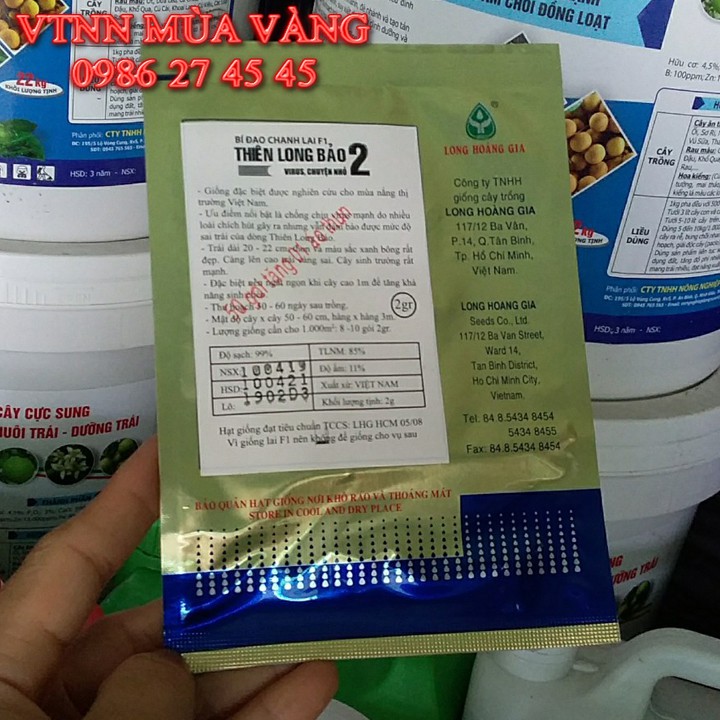 Hạt giống bí đao chanh cao sản năng suất cao THIÊN LONG BẢO - MUA 10 GÓI FREE SHIP