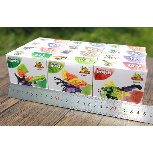 Bộ Xếp Hình Mini Con Côn Trùng, Lắp Ráp Thế Giới Động Vật, Bộ 24 Mẫu 20+PCS 07024