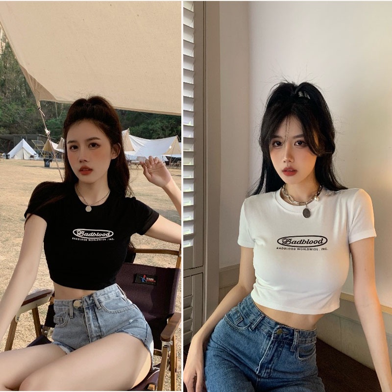 Áo Thun Tay Ngắn Màu Trắng Thời Trang Mùa Hè Mới Cho Nữ