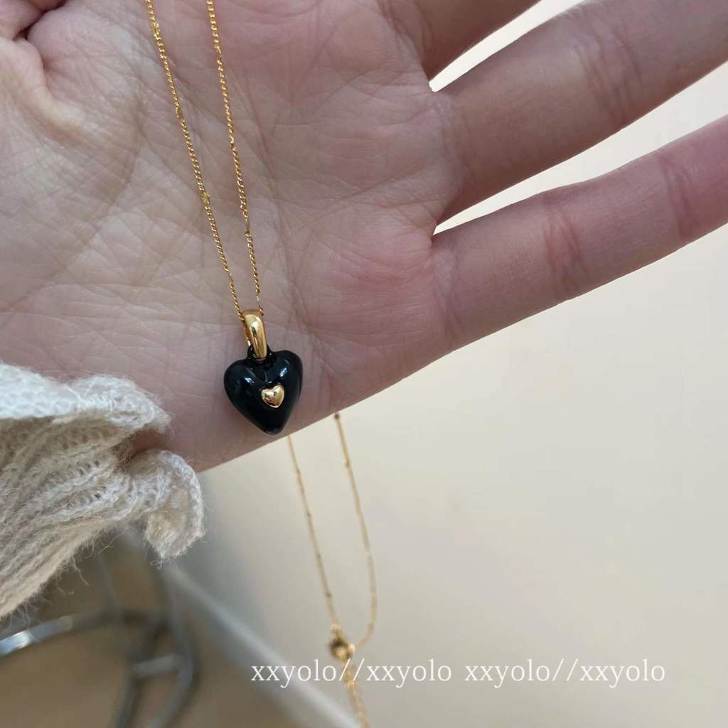 Vòng cổ Mặt Hình Trái Tim Nhiều Màu Sắc Phong Cách Hàn Quốc Sang Trọng