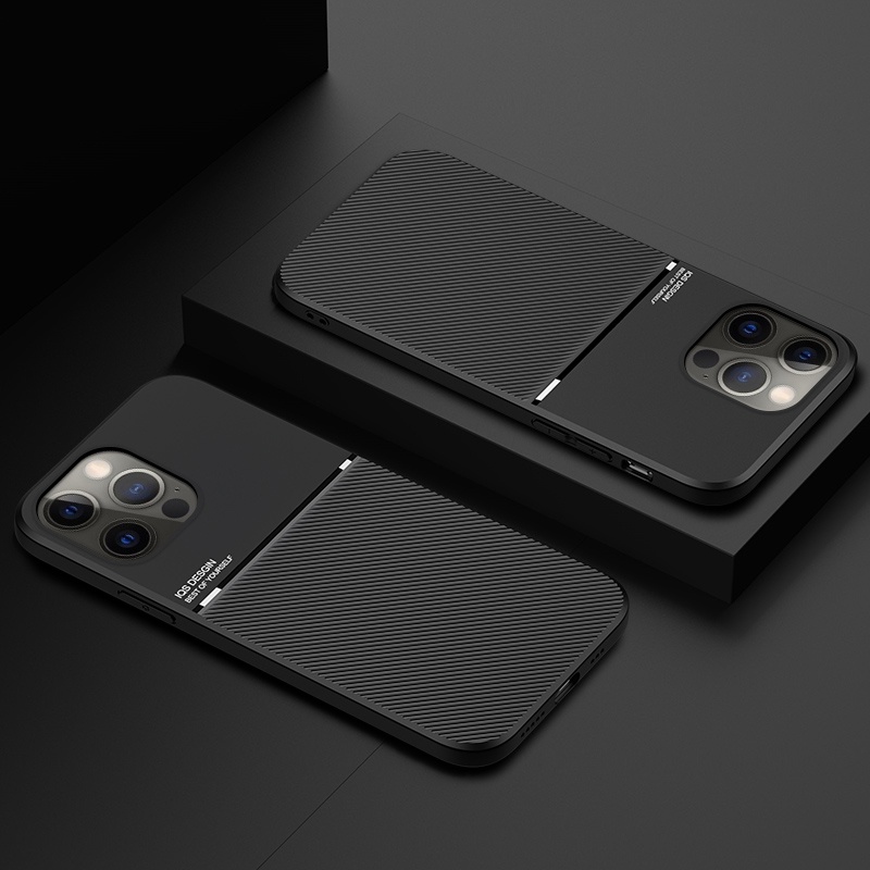 Ốp Điện Thoại TPU Phối Da Chống Sốc Mặt Nhám Có Từ Tính Cho iphone 13 12 11 pro max xs max XR