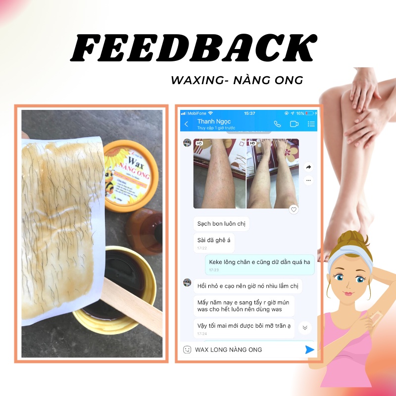 Sáp Wax triệt lông Tay, Chân, Nách, bikini tại nhà , không cần đun nóng - Wax Lạnh Nàng Ong