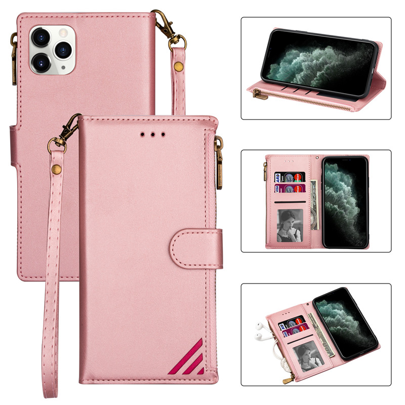 Flip Zipper Cover Xiaomi Redmi Note 10 9s 8 Note 9 Pro Max 8A 10X 10 Lite Fashion Leather Case Money Card Slot PhotoFrame Bracket Soft Casing