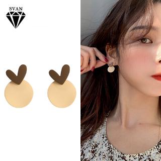 S925 Korean Temperament Simple Love Caramel Puff Earrings Y Cute Girl Wild Earrings