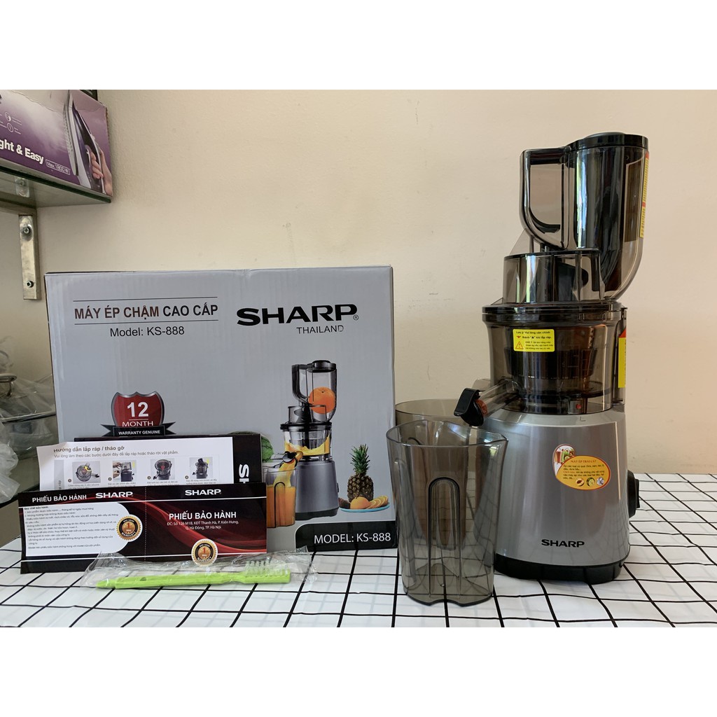 Máy ép trái cây Máy ép chậm SHARP KS689 KS888 hàng cao cấp chính hãng BH12 tháng ép kiệt bã tiện dụng siêu bền