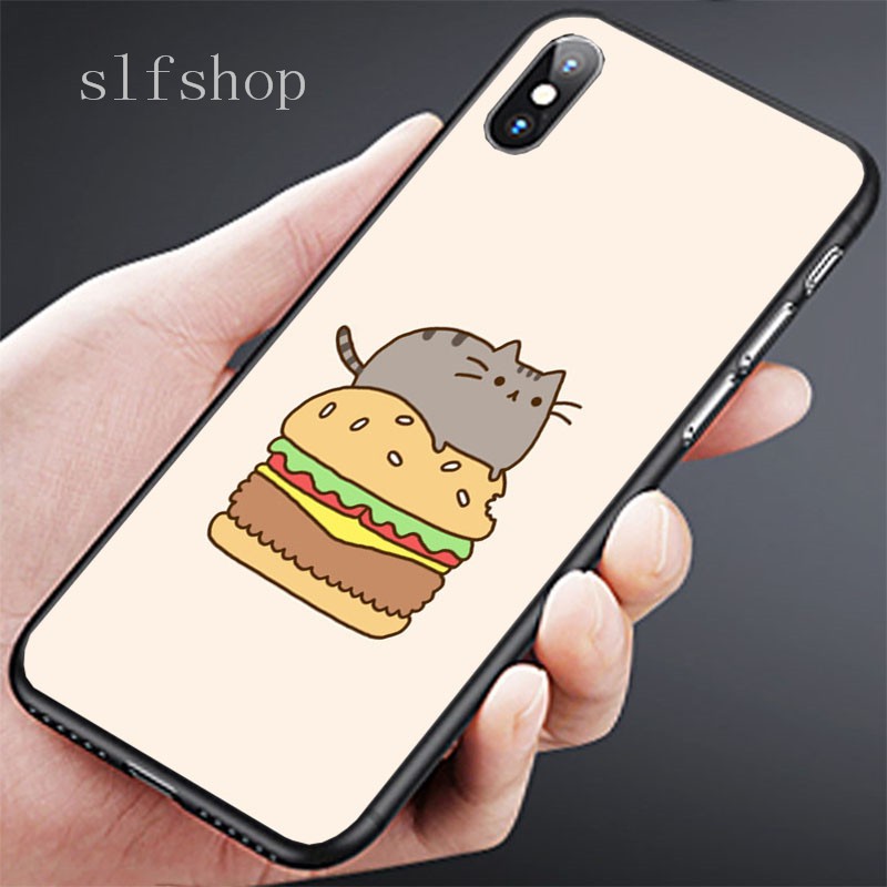 HTC 10 Pro D10w E8 M7 One Me X9 X10 820Mini 620 10 Evo E9 Plus Printed Shell Black soft Phone case pusheen fat cat