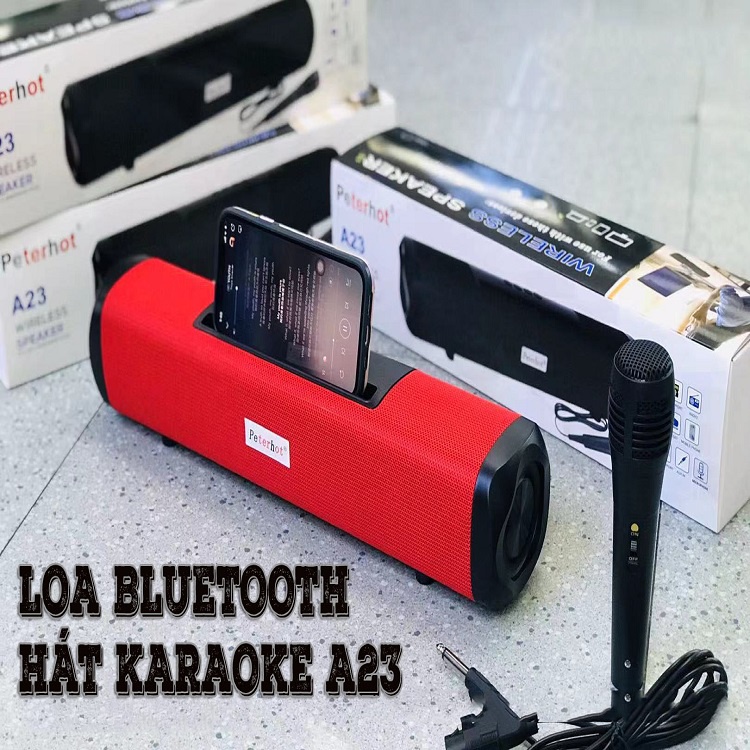 Loa bluetooth Karaoke mini FLOVEME A23 công suất lớn loa không dây có mic âm thanh nổi 360 bass khỏe