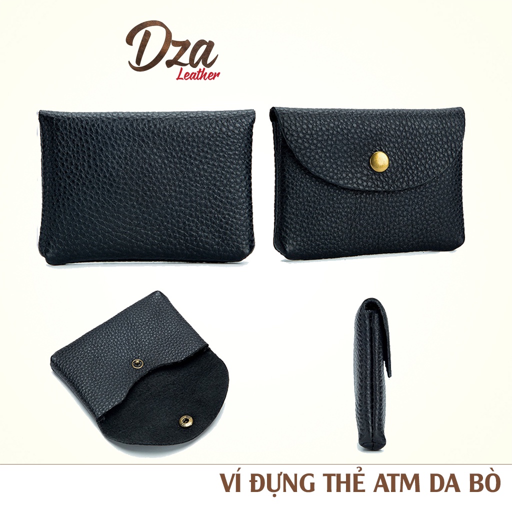 Ví dựng thẻ ATM da bò lớp 1 đơn giản mini cho cả nam và nữ Dza leather