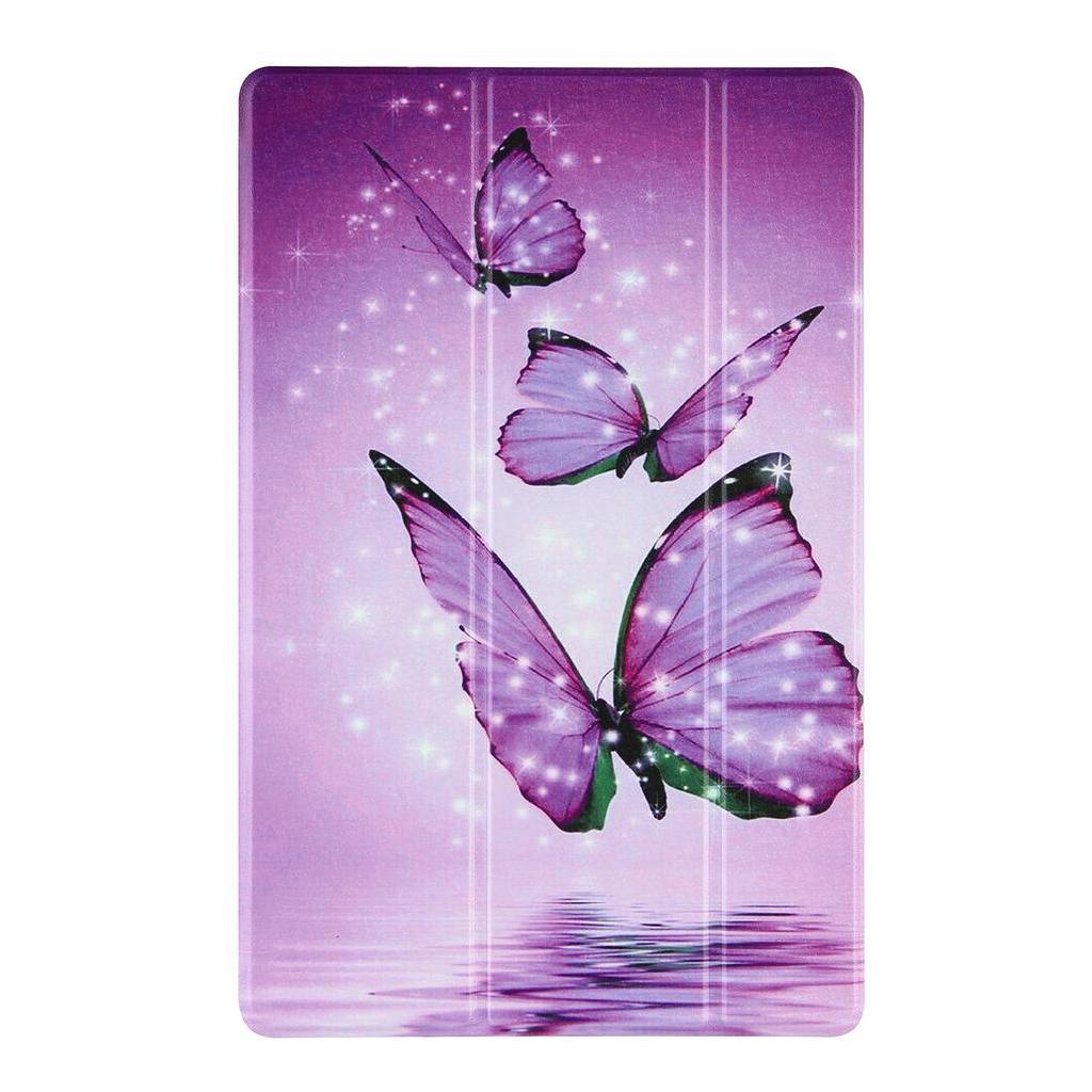 Bao Da Họa Tiết Bươm Bướm Màu Tím Cho Ipad Air 4 / Mini 2 / 3 / 4 / 5 Ipad 2 / 3 / 4 Pro 10.5 / Pro 11-inch / Samsung Galaxy Tab A7 10.4 (2020) Sm-T500 / Lenovo Pad Pro J706F / Lenovo Pad J606F / Huawei Mediapad M5 Lite 10.1