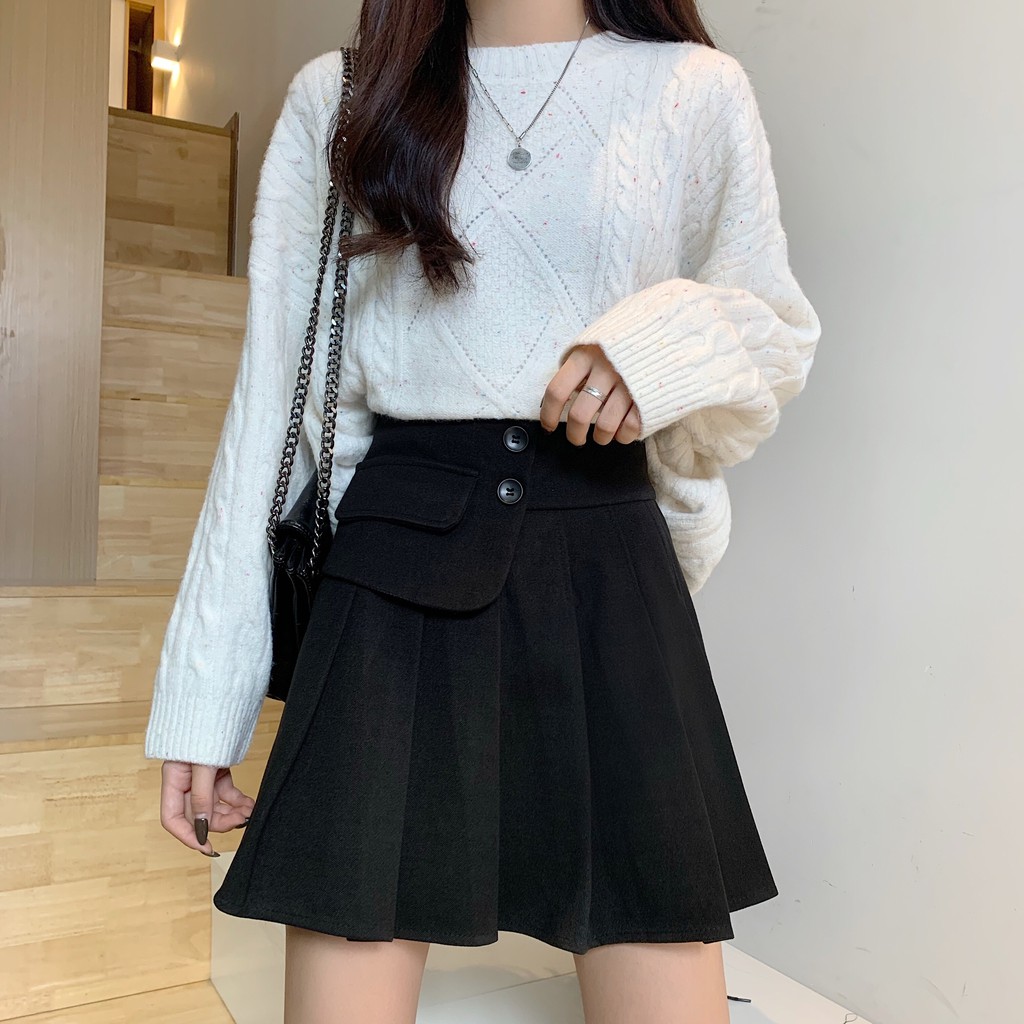 Chân Váy Dáng Chữ A Lưng Cao Xếp Ly Thời Trang Thu Đông | BigBuy360 - bigbuy360.vn