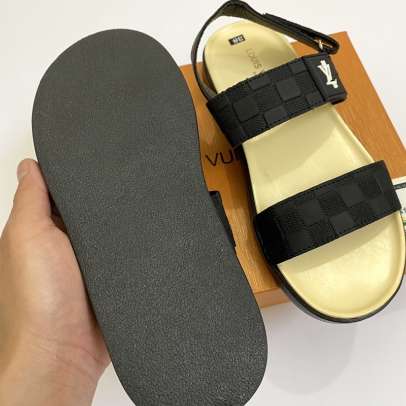 [Free ship] dép sandal lv nam, dép quai hậu nam đế cao su tăng chiều đào Fullbox hàng có sẵn.