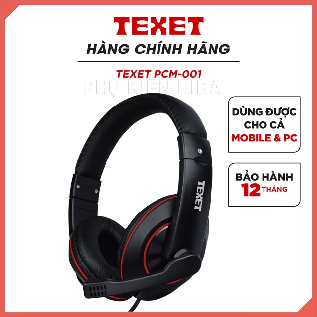 Tai nghe chụp tai có mic chính hãng TEXET model PCM-001