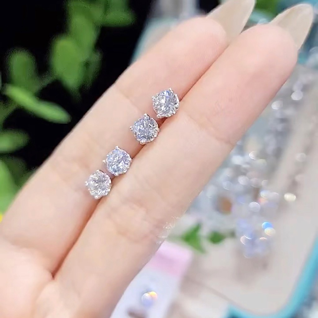 Bộ Dây Chuyền + Bông Tai + Nhẫn Chất Liệu Bạc Ý Đính Xoàn Nhân Tạo Newzaland Sang Trọng