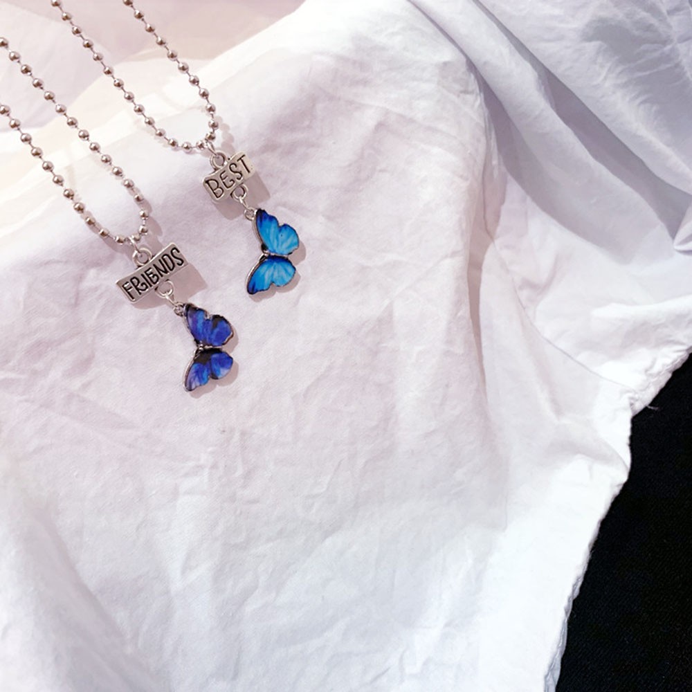 BUTTERFLY vòng cổ Hợp Kim Mặt Hình Bướm Đính Đá Xinh Xắn Cho Nữ