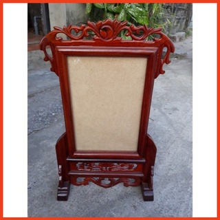 Khung ảnh thờ gỗ hương-Khung ảnh thờ đơn hoa là tây