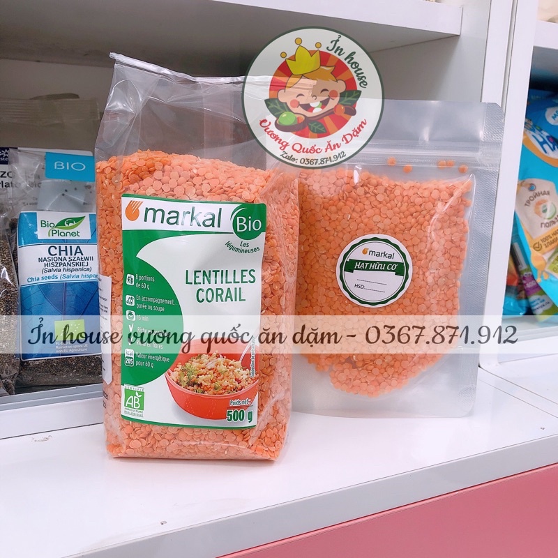 ĐẬU LĂNG ĐỎ HỮU CƠ MARKAL 500g(có gói lẻ)
