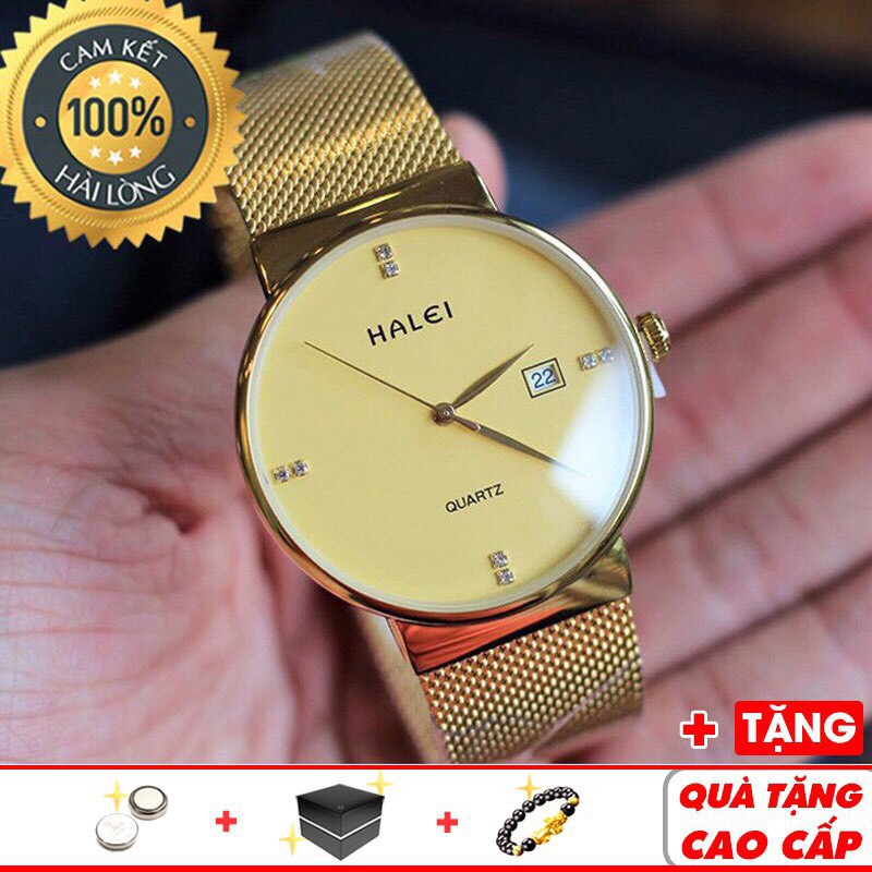 [HOT TREND] Đồng hồ cặp đôi dây thép Titanium nhuyễn Halei Classic nhiều mầu phong cách sành điệu