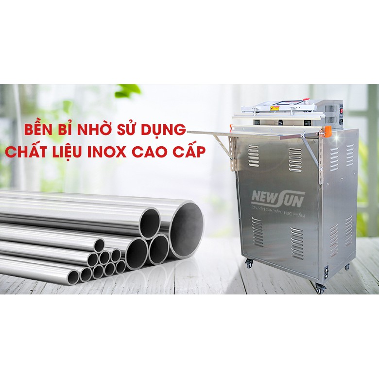 Máy Hút Chân Không Vòi Ngoài NS-VS800 NEWSUN, Bảo hành 12 tháng-Vỏ INox, không kén túi, năng suất cao, Điện 220V/50Hz