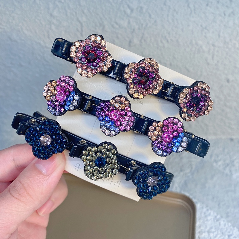 Kẹp Tóc Mỏ Vịt Hai Lớp Đính Đá Thời Trang Hàn Quốc