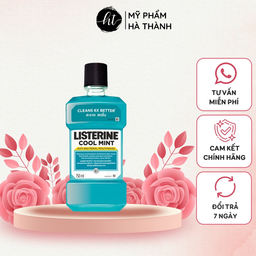 Nước Súc Miệng LISTERINE COOL MINT 750ml Thái Lan Hơi Thở Thơm Mát Răng Chắc Khỏe 3 Loại Dung Tích - HT136