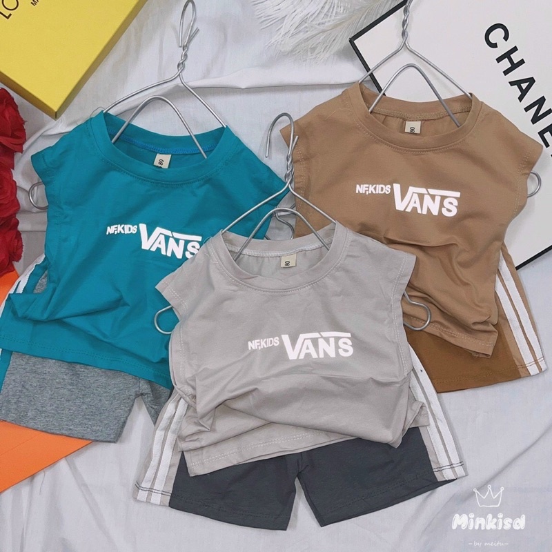 Bộ Ba Lỗ VANS Thoáng Mát Thấm Hút Mồ Hôi Cho Bé Trai