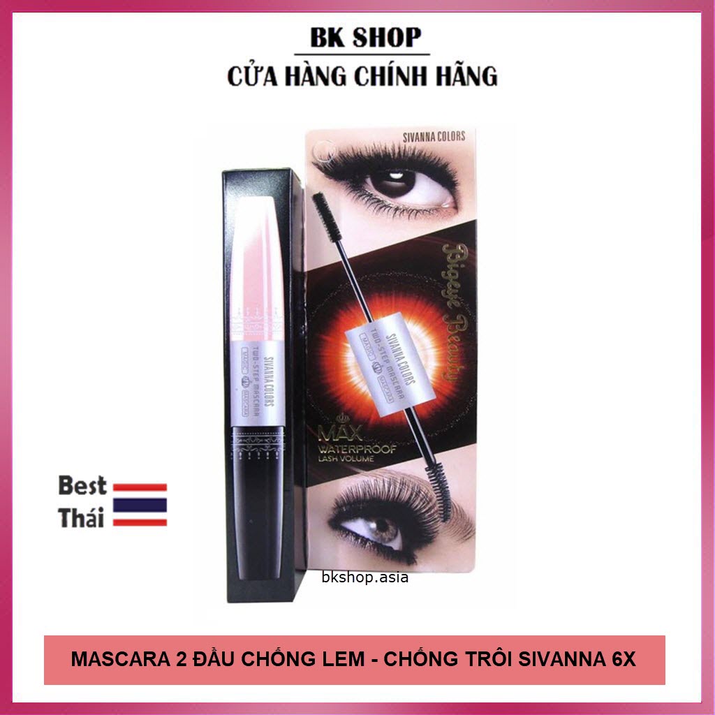 [Date 2026] Mascara 6X  Thái Lan Sivanna  2 đầu chải mi trên+dưới, chống lem, chống trôi , kháng nước HF891